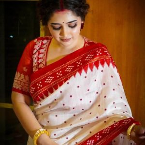 এলিগেন্ট হ্যান্ড এমব্রয়ডারি কটন শাড়ি